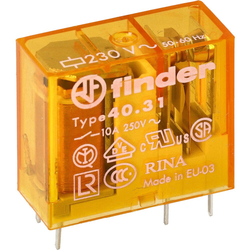Finder 40.31 PCB Relais 10A 230VAC Einpolig - 40.31.8.230.0000