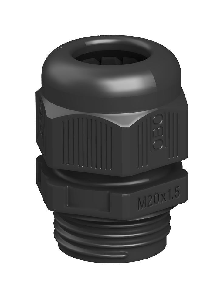 OBO M16 IP68 Passe-Câble Avec Protection Contre La Traction Noir - 2022885