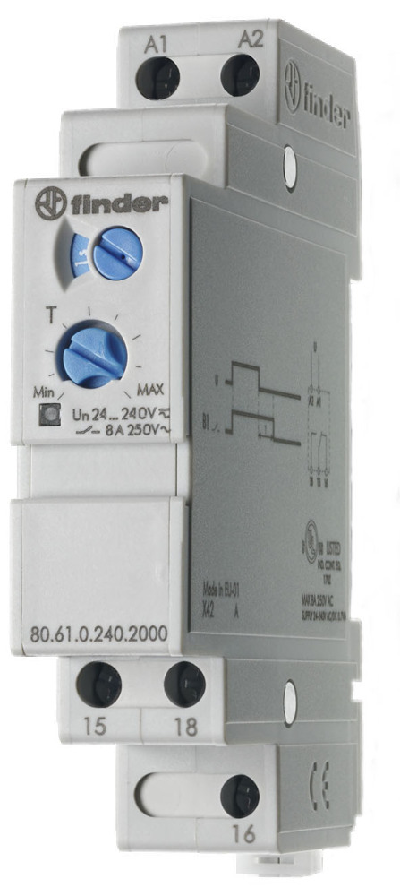 Finder 80 Series Power Off Delay Timer Relay 8A 24-240V - 80.61.0.240.0000