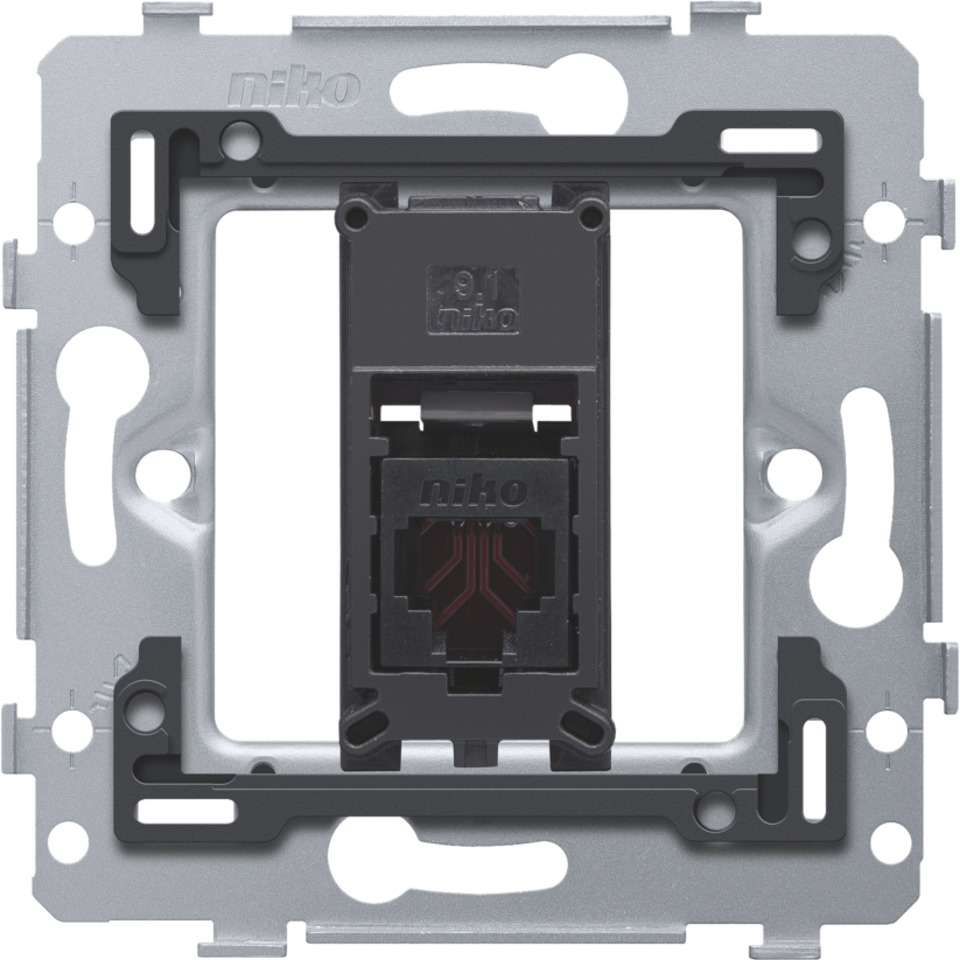 Enkele RJ11 UTP Wandcontactdoos Met Bevestiging Frame - 170-75213