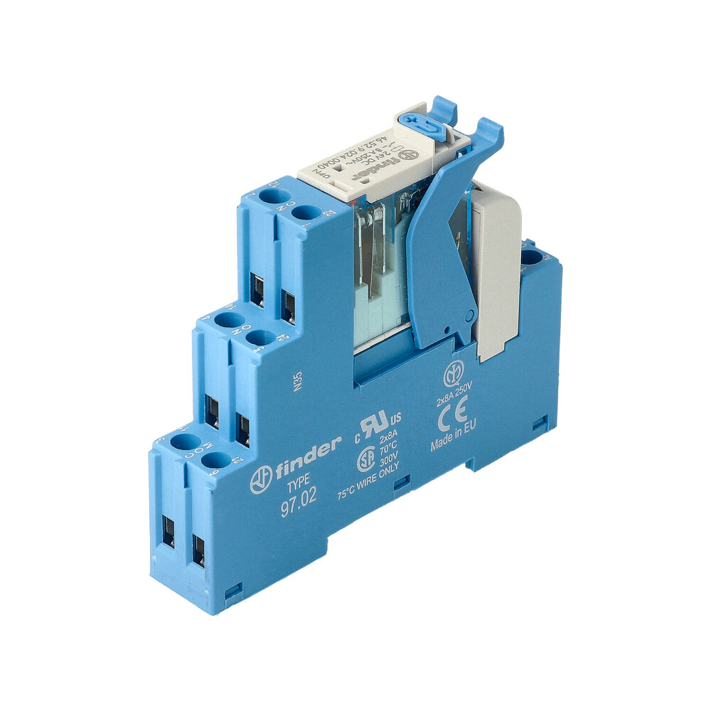 Finder 4C Interface Relais 24VDC 8A Dual CO LED - 4C.02.9.024.0050