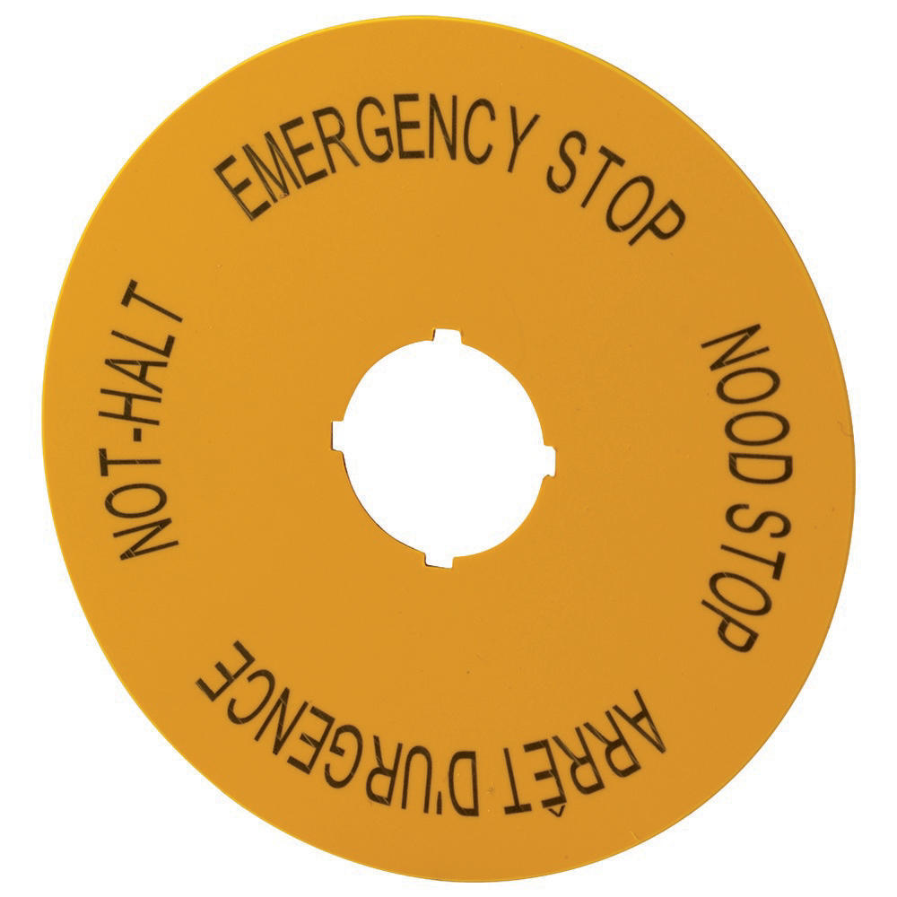 Eaton M22-XAK13 Noodstoplabel 90mm Geel - 121087