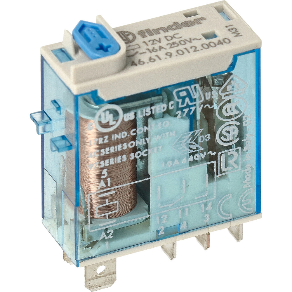 Finder 46.61 Industrial Relay 16A 12VDC Single Pole - 46.61.9.012.0040