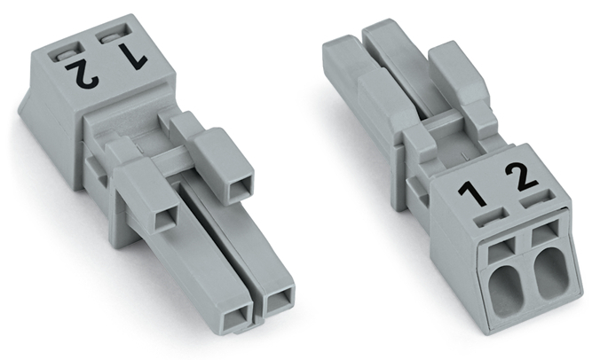 Wago Winsta Mini 2-Pole Female Socket Gray Coded B - 890-242