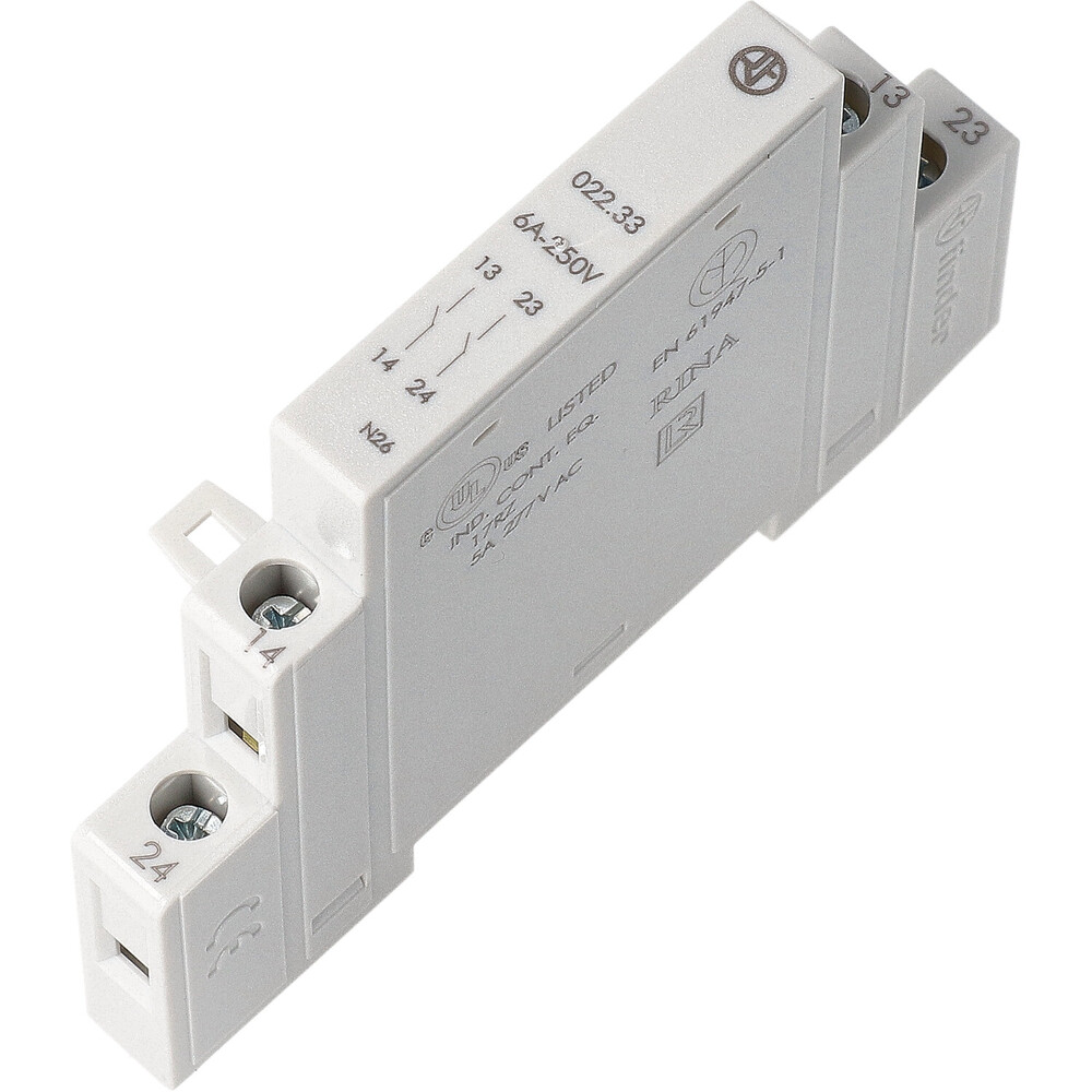 Finder 022.33 Auxiliary Contact Block 2NO 6A AgNi - 022.33