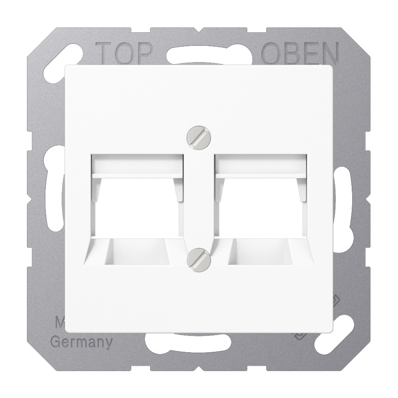 Jung AS500 Placa De Tapa Doble RJ45 Blanca Alpina - A569-2NITTWW