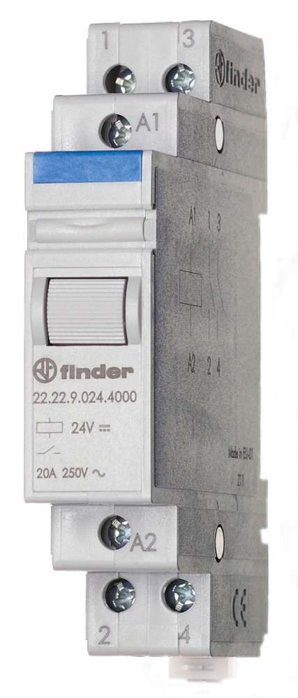 Finder 22.22 DIN Rail Installation Relay 20A 230VAC - 22.22.8.230.4000