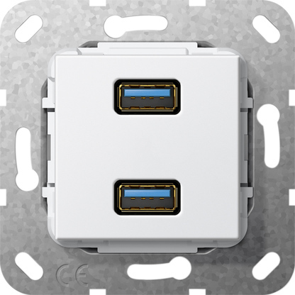 Gira USB 3.0 Dual Port Breakout Cable Base Unit White - 568503