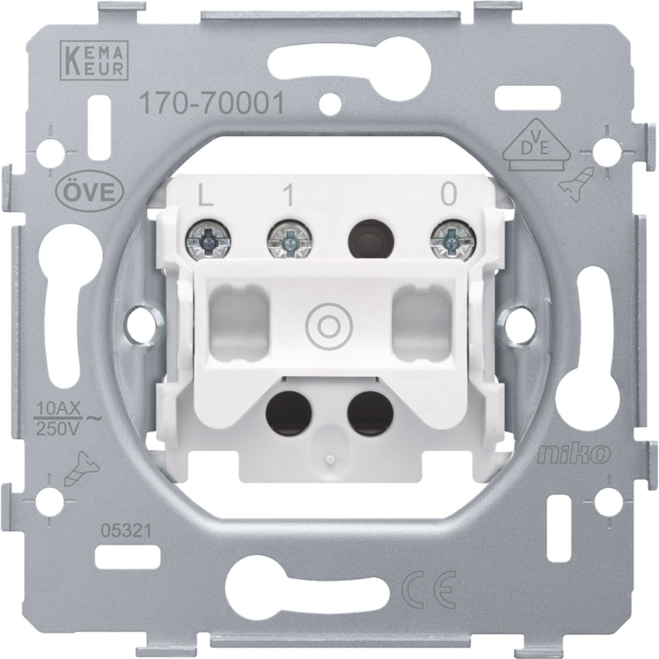 NO Push Button Base With 3 Terminal Connections 10A 250V - 170-70001