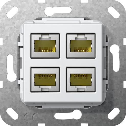 Gira 4-Port Cat 6A RJ45 Modularer Anschluss 10GB Basiseinheit - 569903