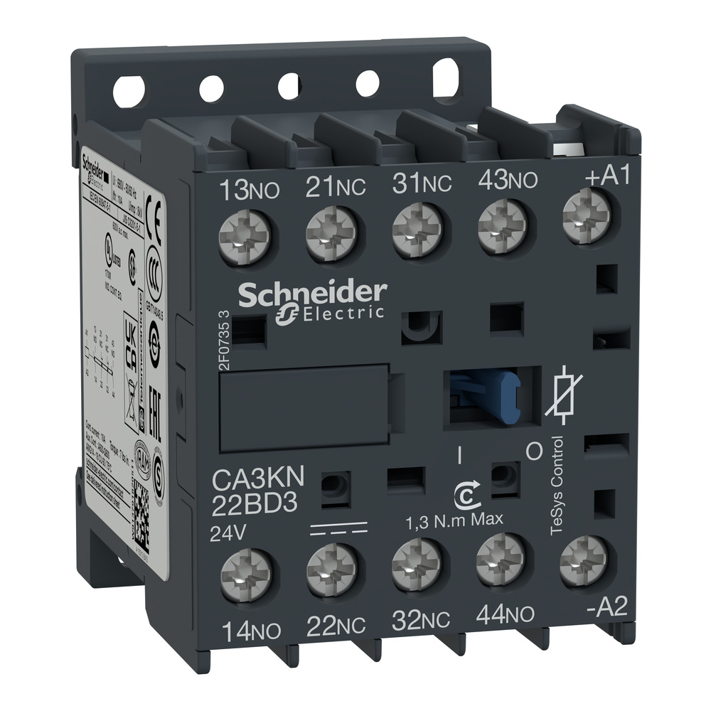 Schneider TeSys K Contacteur Auxiliaire 2NO 2NC 24VDC - CA3KN22BD3