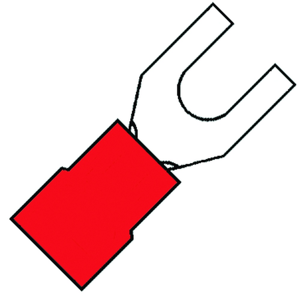 Terminal De Horquilla Aislado M5 0.5-1.5mm² Rojo PVC - 100300 [100 Piezas]