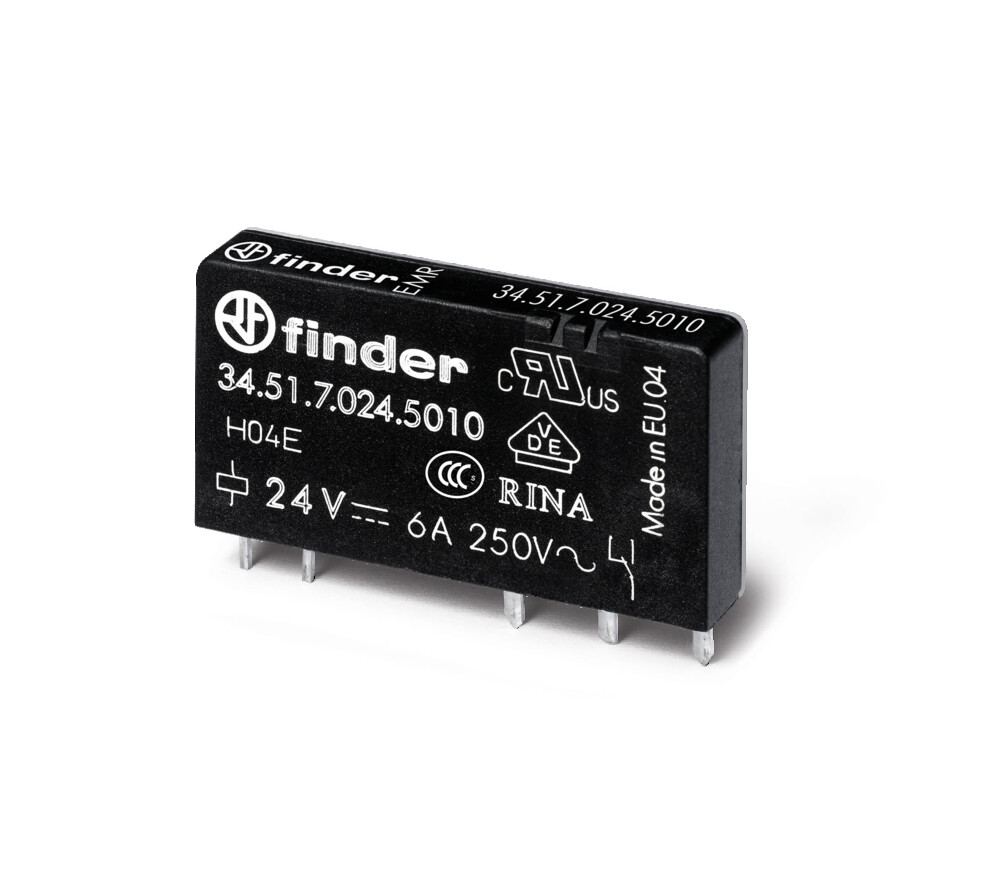 Finder Ultra Slim PCB Relay 6A 60VDC Single Contact - 34.51.7.060.5010