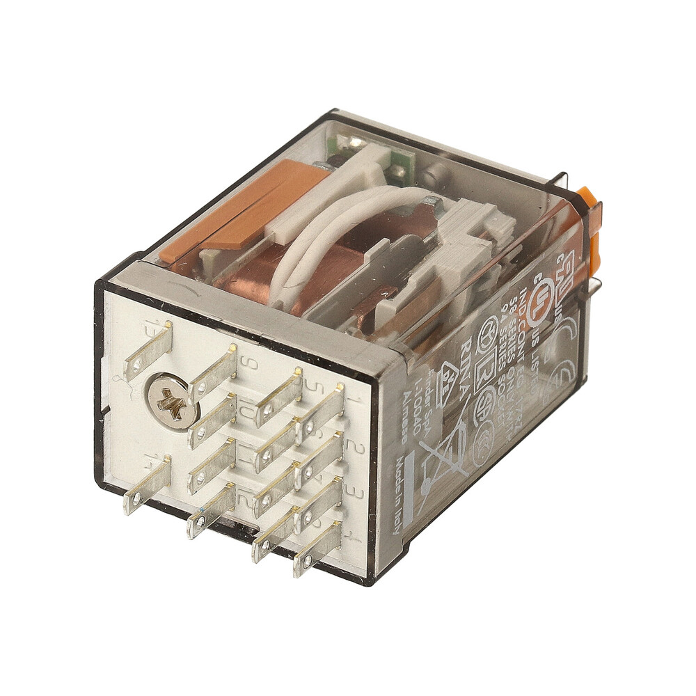 Finder 4CO Mini Relais Industriel 7A 230V AC Avec Test LED - 55.34.8.230.0050