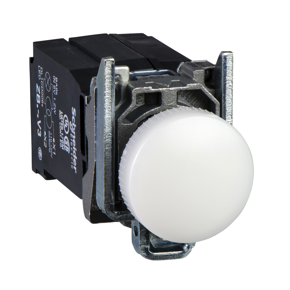 Schneider Electric XB4 LED Lampe Pilote 440V AC Blanche - XB4BV8B1