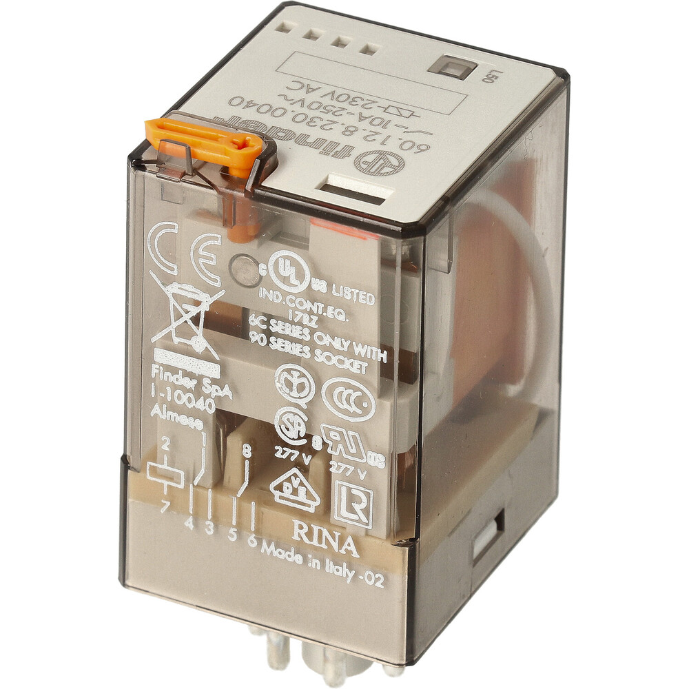 Finder Industrielles Relais 230V AC 10A Doppel CO Kontakt - 60.12.8.230.0040