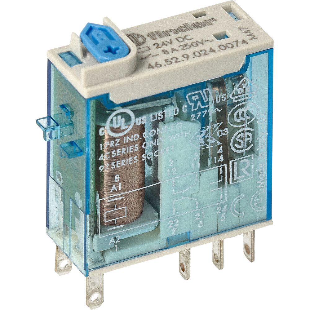 Finder 46.52 Industrielles Relais 8A 24VDC Doppel CO - 46.52.9.024.0074
