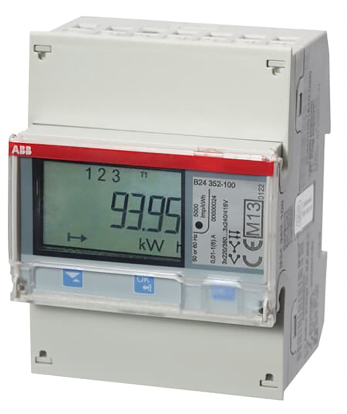 ABB 3 Phasen Indirekter Energiezähler 6A 230/400V AC - 2CMA100183R1000