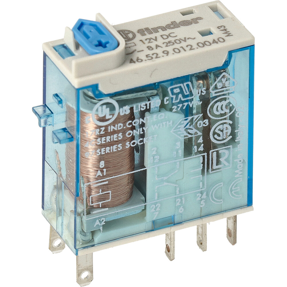 Finder 46.52 Industrielles Mini-Relais 2CO 8A 12VDC - 46.52.9.012.0040