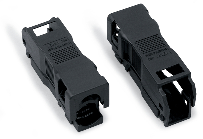 WAGO 2 Pole Strain Relief Housing With Lock Clip Black - 890-502