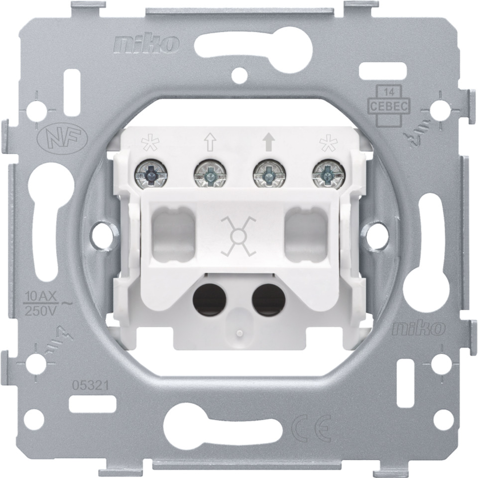 Niko 10A 250V Tussen Schakelaar Basis Met Schroefaansluitingen - 170-71701