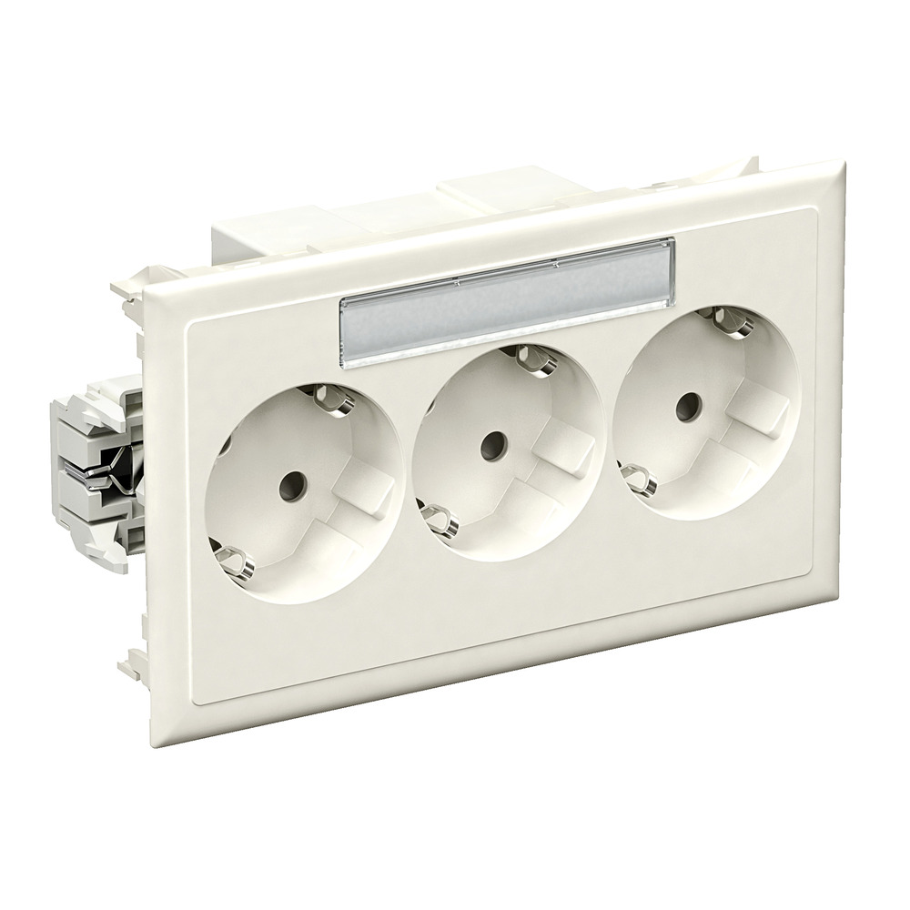 Schneider Triple Wall Socket With Label Window (European Socket) - 5940112