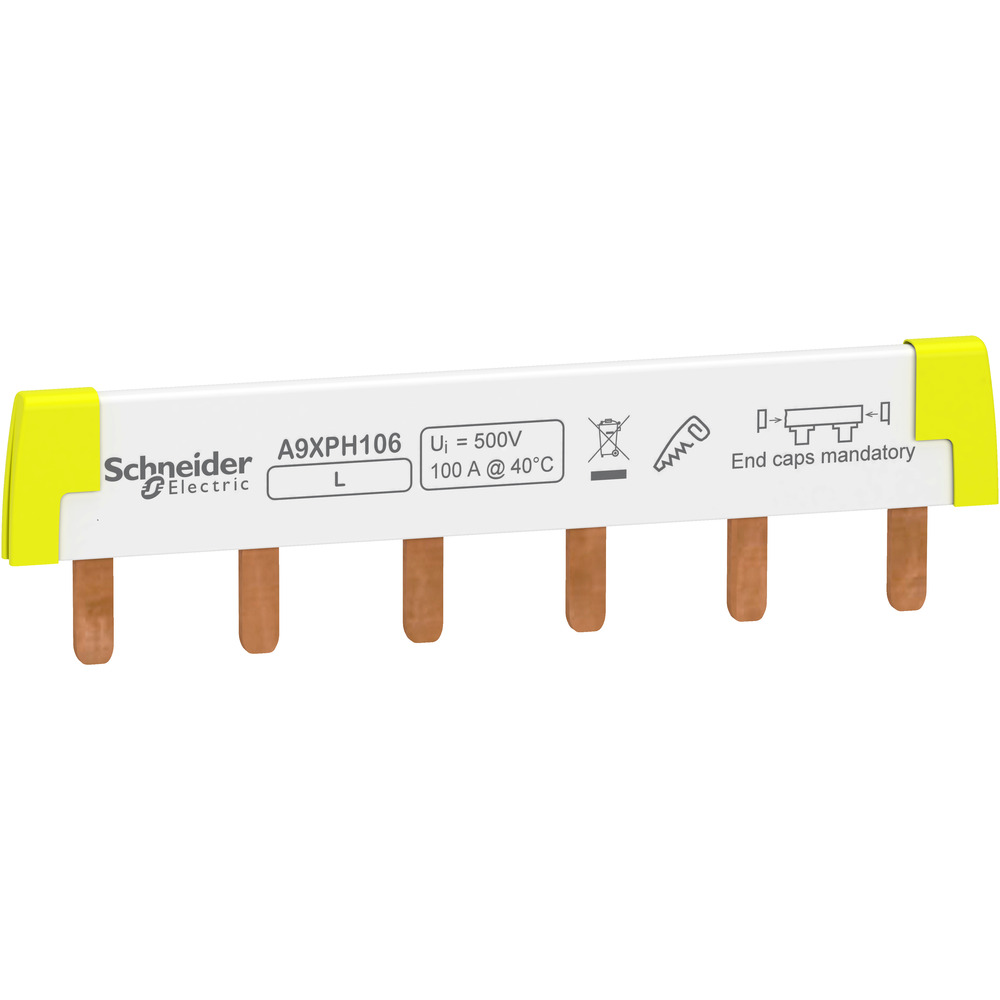 Schneider Acti9 Einphasen 100A Sammelschiene 6 Module - A9XPH106