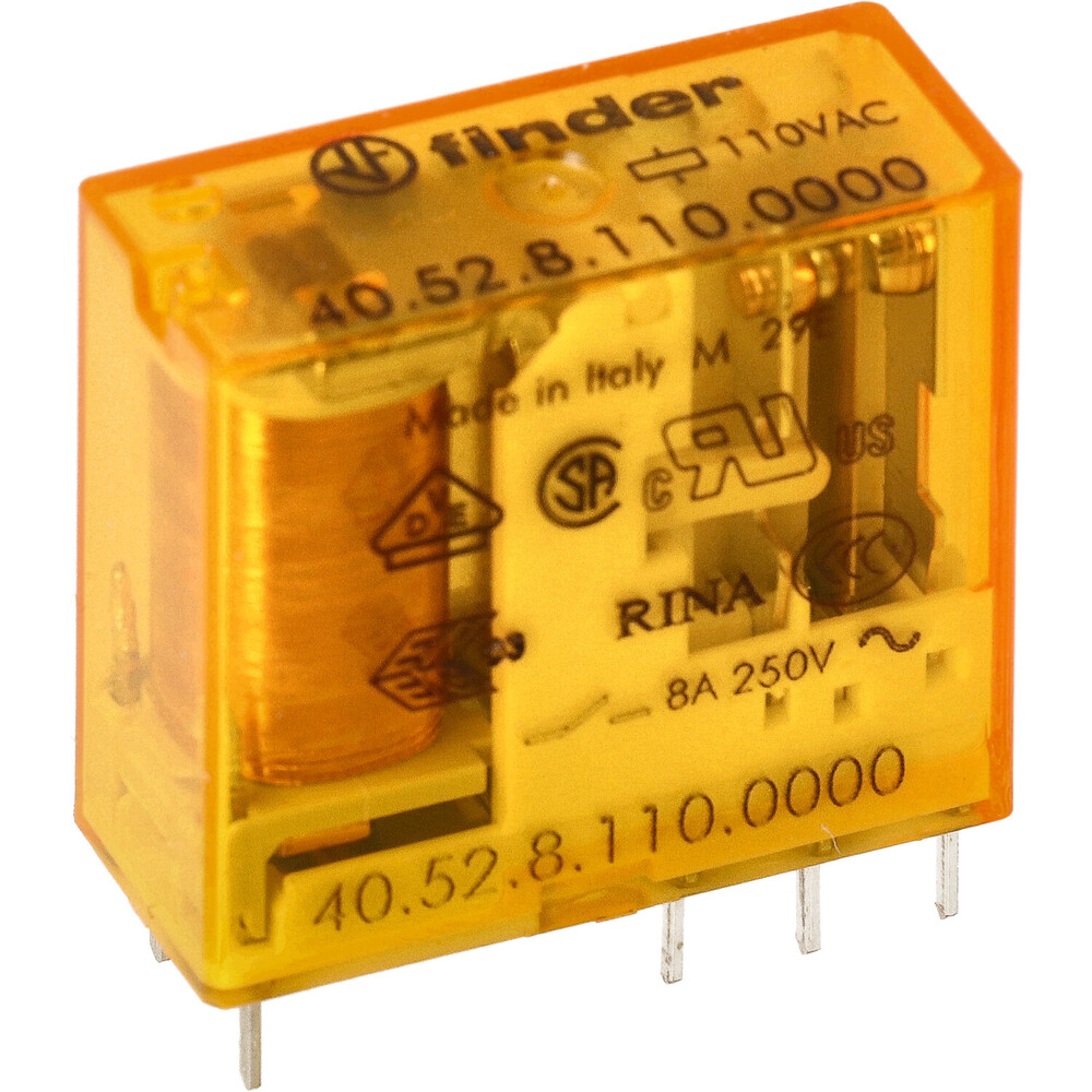 Finder 40.52 Relais PCB 8A 110VAC 2CO AgNi - 40.52.8.110.0000