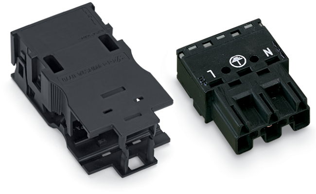 3-Pole Strain Relief Connector Plug 4mm Black - 770-213/035-000