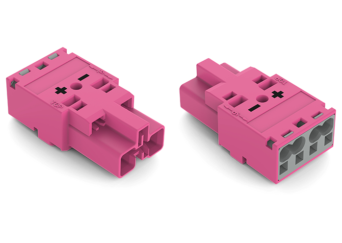 Wago 2-Pole Male Connector 4.00mm Pink - 770-292/082-000
