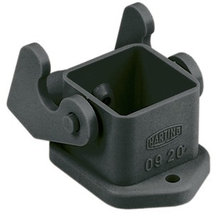 Harting Han 3A Bulkhead Mount Housing Black PC - 09200030327