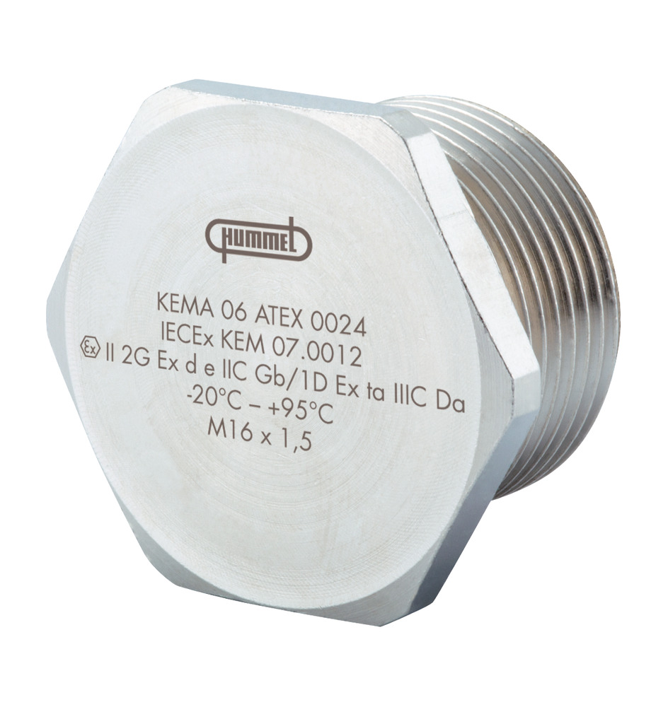 Hummel M20x1.5 Nickel Laiton Ex-D Bouchon Aveugle - 1875200050