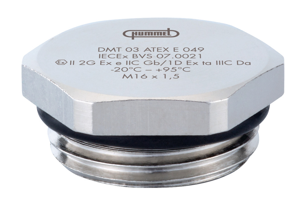 Metric M16x1.5 Ex-Rated Nickel Plated Brass Plug - 1197160050