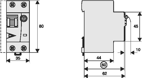 4A 30mA RCBO Leitungsschutzschalter C-Charakteristik 10kA - 170615