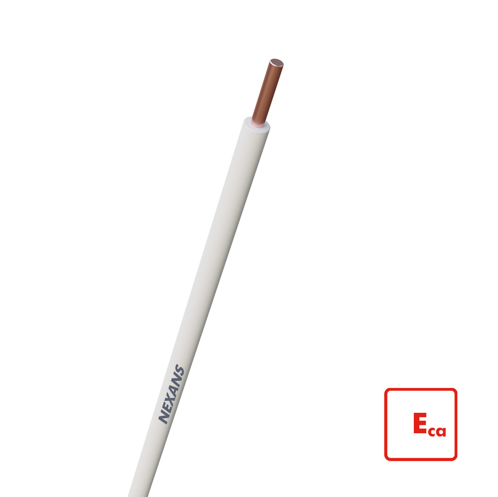 Nexans H07V-U Eca 1.5mm² Pvc Câble D'Installation Blanc - 10533311 [100 Mètres]