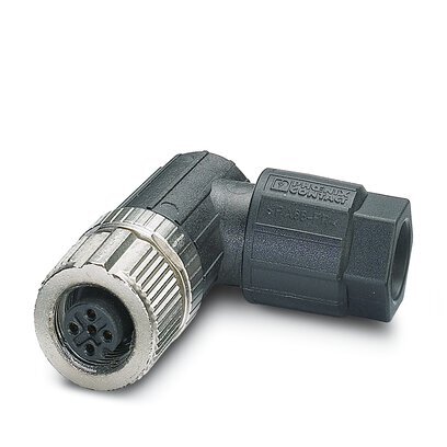 M12 5-polig Winkelformige Weibliche Verbindung Mit Push-Lock Feder - 1424653