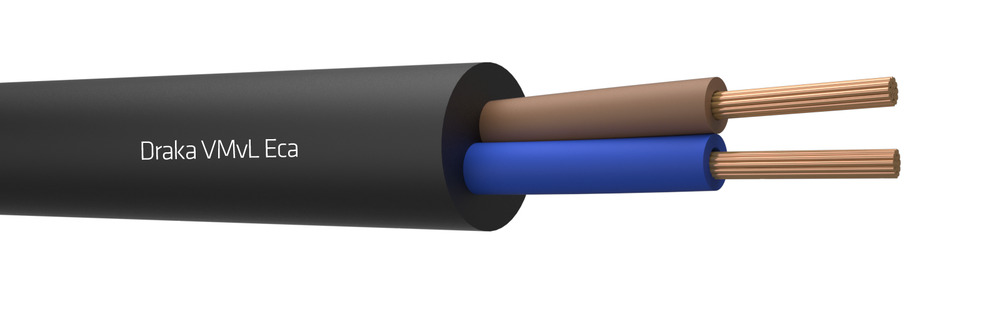 Draka VMVL Cable De Vinilo Flexible 2x1mm² Negro Clase Eca - 803881 [100 Metros]