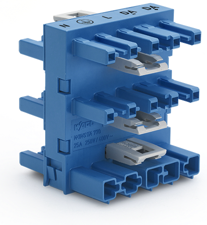 WAGO WINSTA MIDI Connecteur De Distribution À 5 Voies Bleu - 770-1947