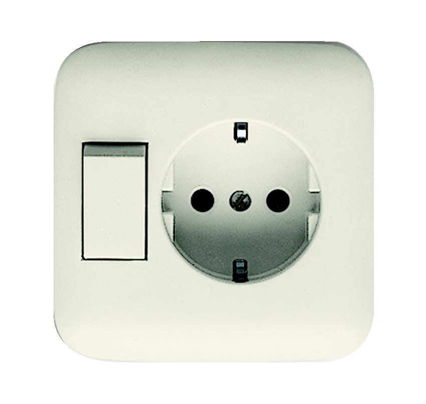 ABB Busch-Jaeger SI Toma De Corriente Combinada Con Interruptor Crema - 2CKA001611A0110