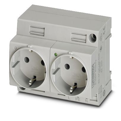 Phoenix Contact Dubbele Socket Met LED Indicator CF Serie (Europese Stekkerdoos) - 0804036