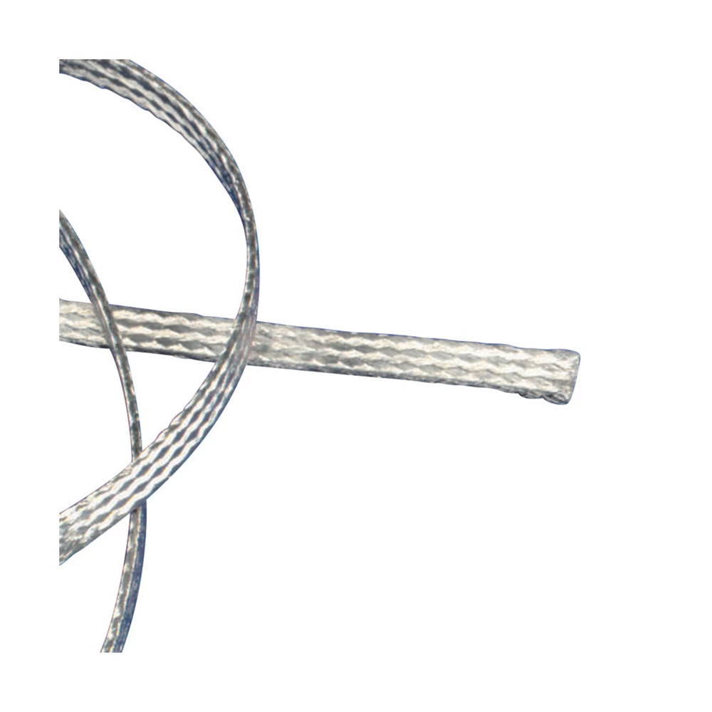 Verzilverde Koperen Platte Aardingsvlecht 5mm² 25m - 557210 [25 Meter]