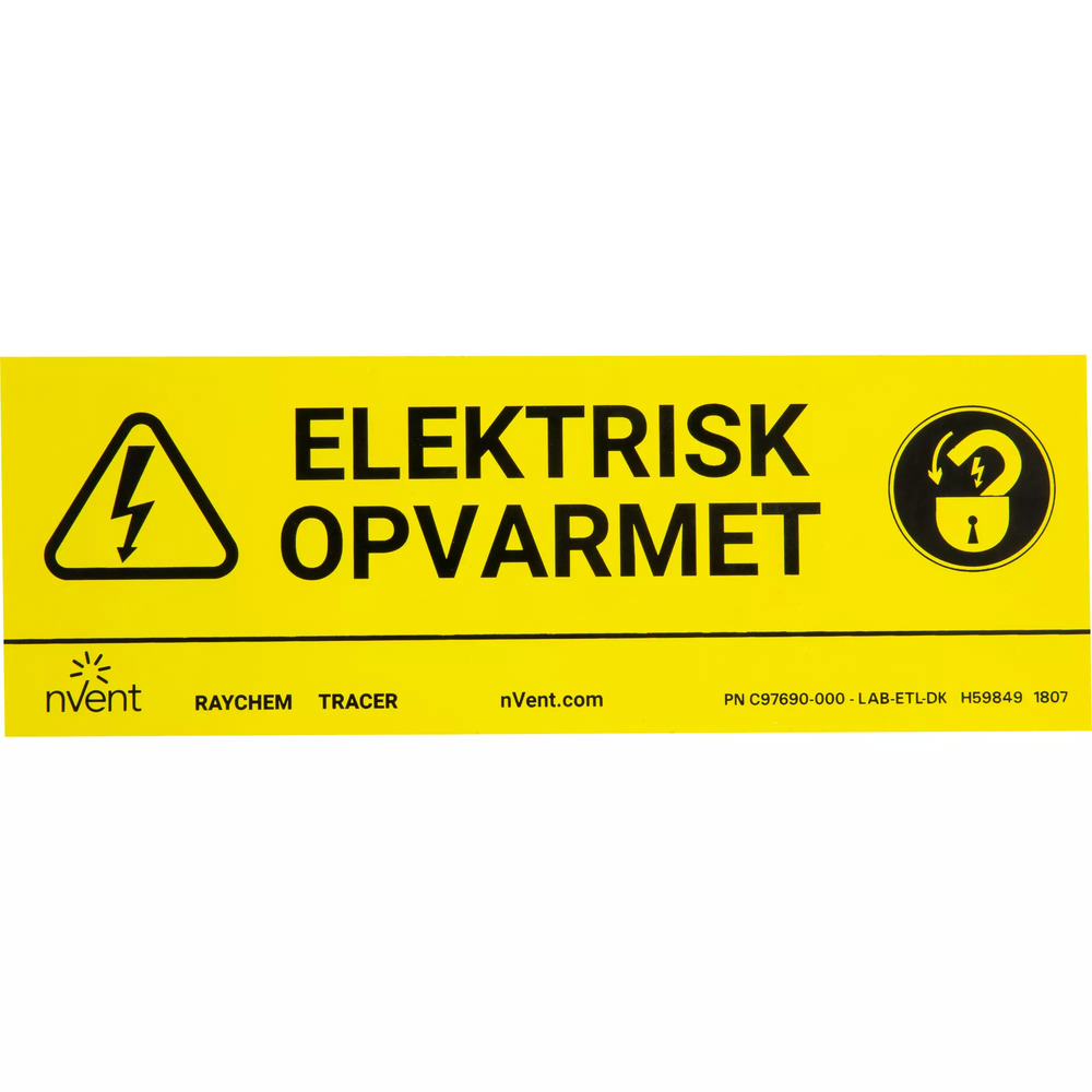 Elektrische Oppervlakte Verwarming Waarschuwingslabel - 938947-000