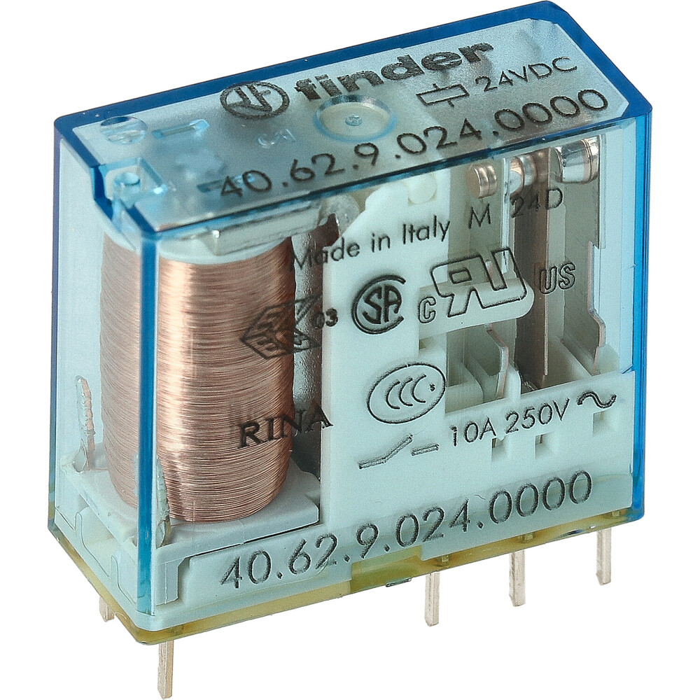Finder PCB Relais 24VDC 10A Dual CO AgNi Contact - 40.62.9.024.0000