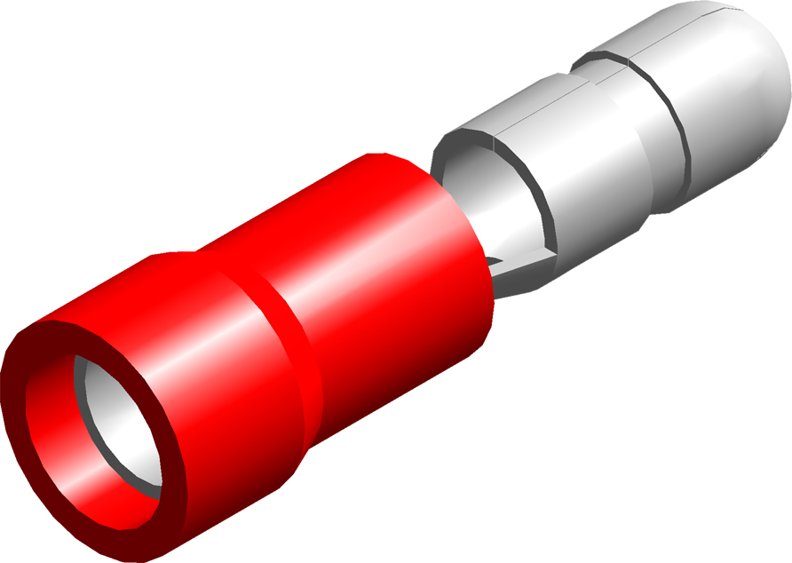 Isolierter M4 Kugelstecker Rot 0.5-1.5mm² - CE070101 [100 Stück]