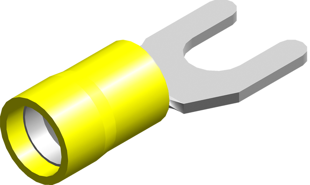 Pvc Geïsoleerde Vorkterminal M4 4.0-6.0mm Geel - Ce020302 [100 Stuks]