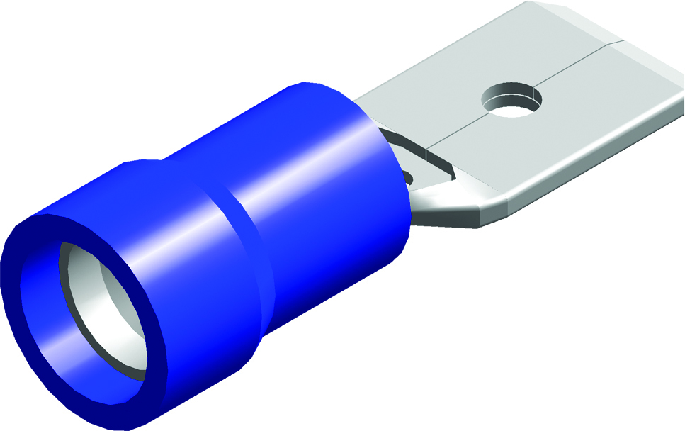 Isolierter PVC-Spatenstecker Blau 1.5-2.5mm² - CE120205 [100 Stück]
