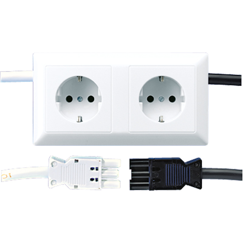Jung AS500 Dual Wall Socket With Child Protection White (European Socket) - AS1522WG-1-6WW