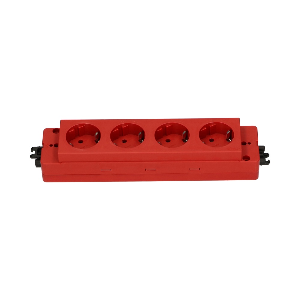 4-Socket Power Block 230V With GST Connection Red (European Socket) - 79.55.009