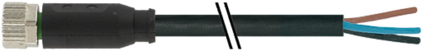 M8 Vrouwelijke Sensor Kabel 4x0.25 PVC 2M UL CSA - 7000-08061-6110200