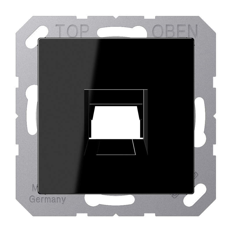 Jung A500 RJ45 Netwerk Jack Afdekking Plaat Zwart - A1569-1WESW